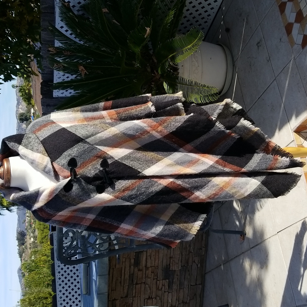 Soft and cozy plaid shawl